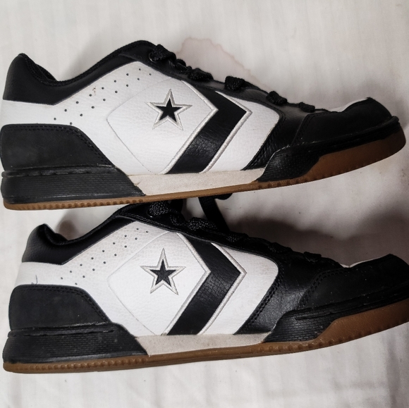 VERY RARE Converse Skateboarding Sneakers, Black & White Leather, US Men's 10 - Picture 2 of 7